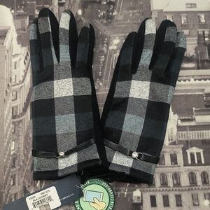Adrienne Black and Gray Plaid Gloves